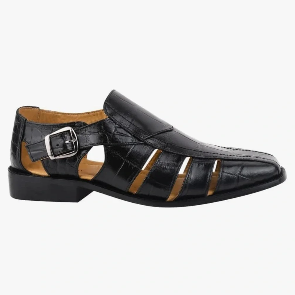 Liberty Zeno Men’s Black Dressy Loafers with Glossy Leather Finish, Size 13, New